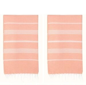 Peach Turkish Beach Towel with Fringe
